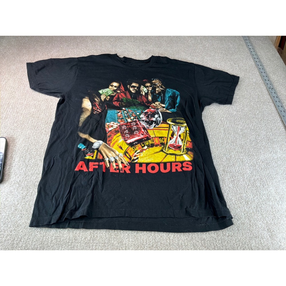 The Weeknd XO After Hours Casino Graphic T-Shirt Black Mens Large
